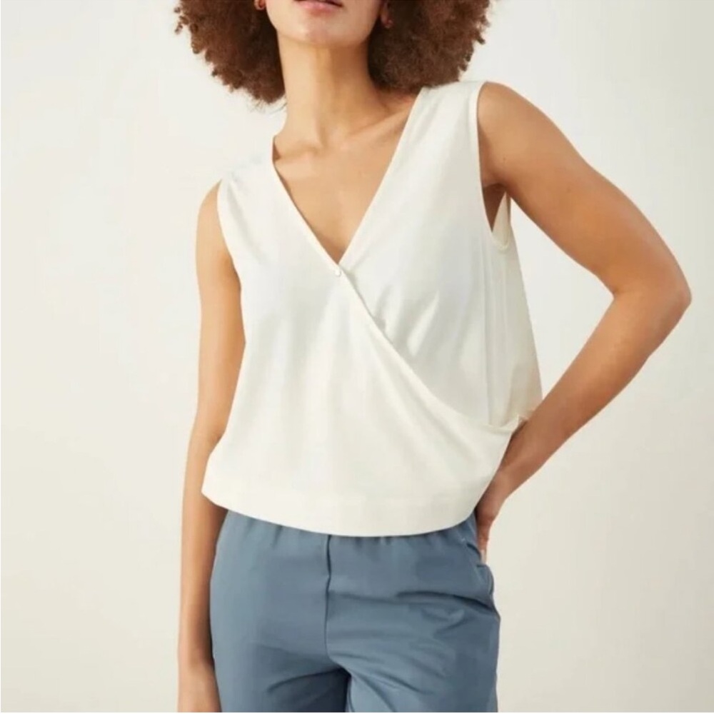 ADAY Twist + Chill Wrap Top - White
